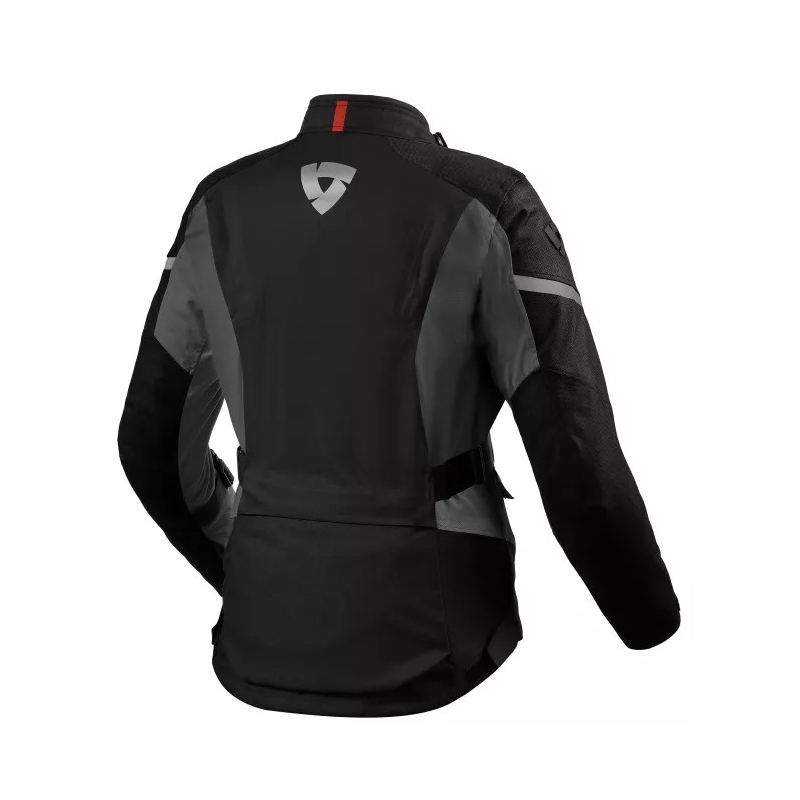 Giacca moto da donna Revit Horizon 3 H2O nera e rossa
