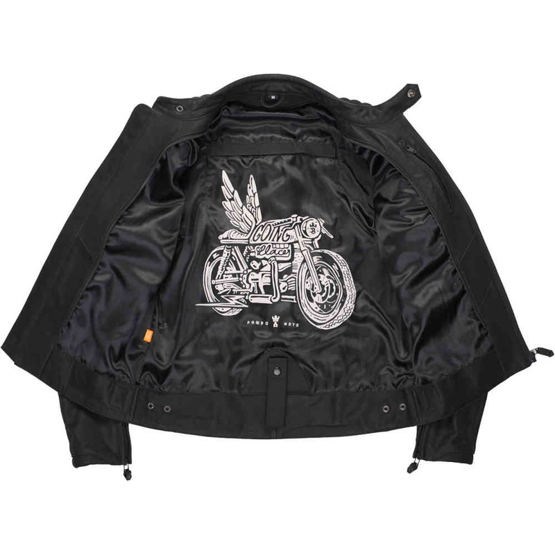 Kožená bunda na motorku PANDO MOTO Tatami LT 01 černá výprodej