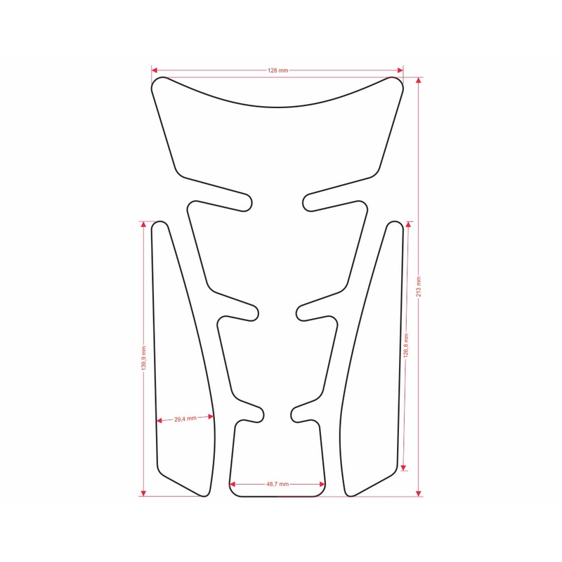 Coperchio del serbatoio del carburante - Stampa Wings tankpad argento con parte laterale