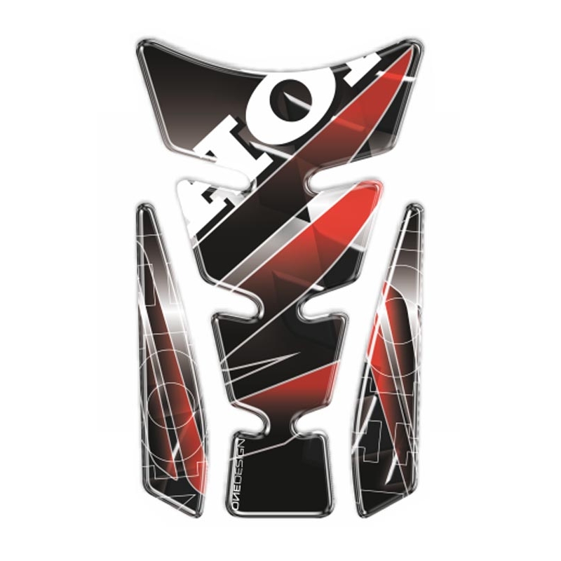 Coperchio del serbatoio del carburante - Stampa Wings tankpad argento con parte laterale