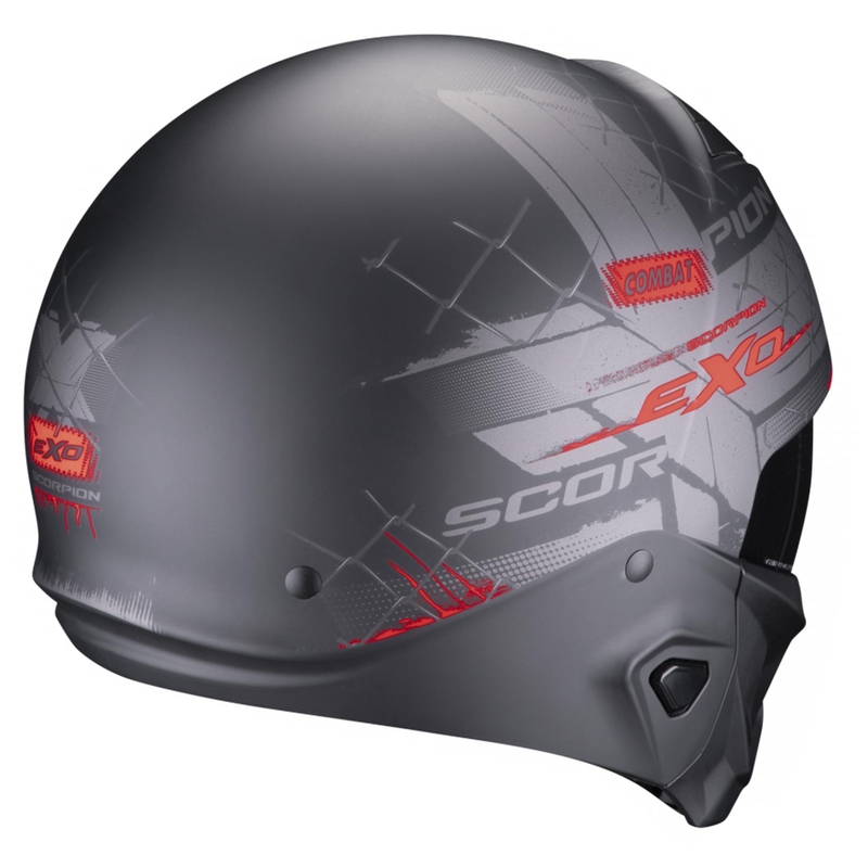 Casco aperto con maschera Scorpion EXO-COMBAT II Xenon nero-rosso opaco