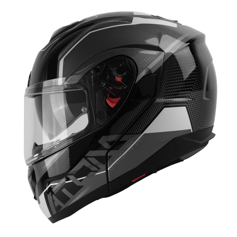 Casco moto MT Atom SV Quark nero-grigio-bianco lucido Saldi