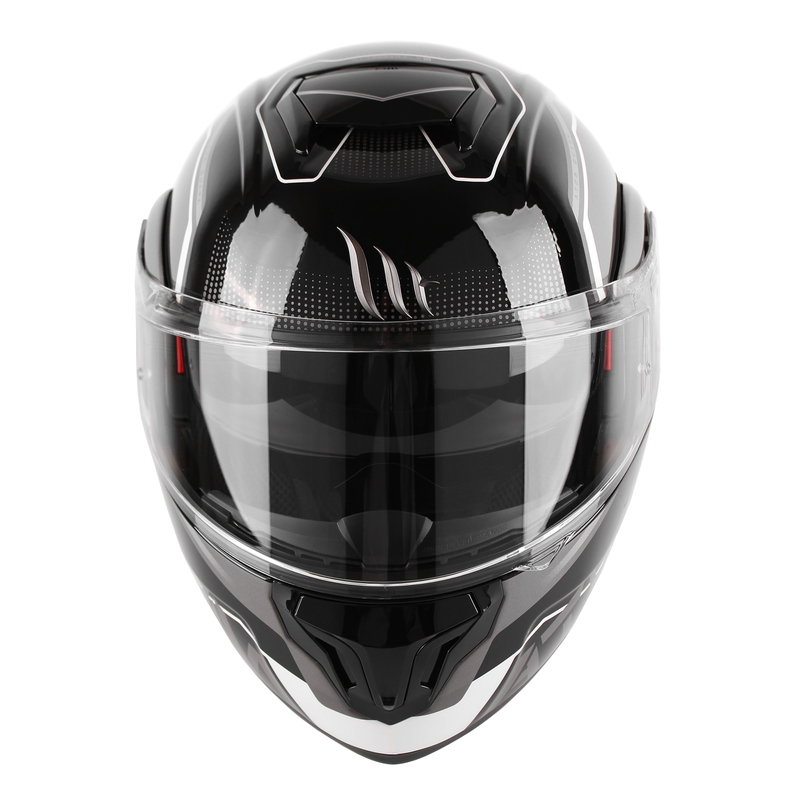 Casco moto MT Atom SV Quark nero-grigio-bianco lucido Saldi