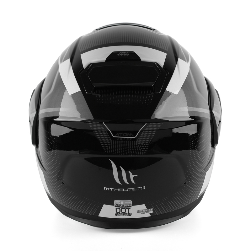 Casco moto MT Atom SV Quark nero-grigio-bianco lucido Saldi