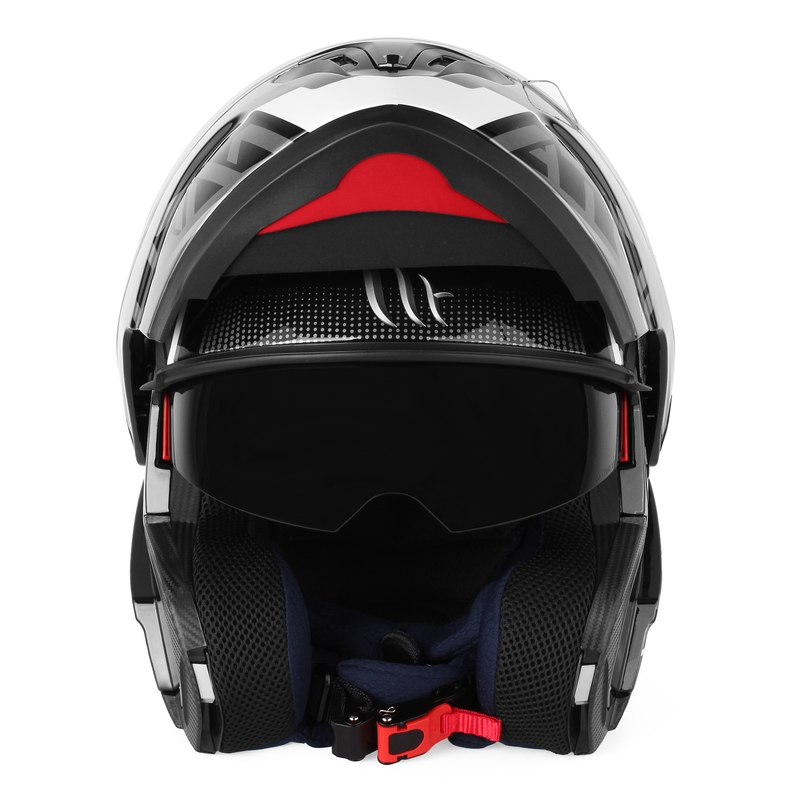 Casco moto MT Atom SV Quark nero-grigio-bianco lucido Saldi