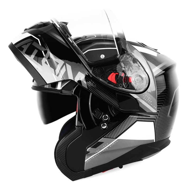 Casco moto MT Atom SV Quark nero-grigio-bianco lucido Saldi