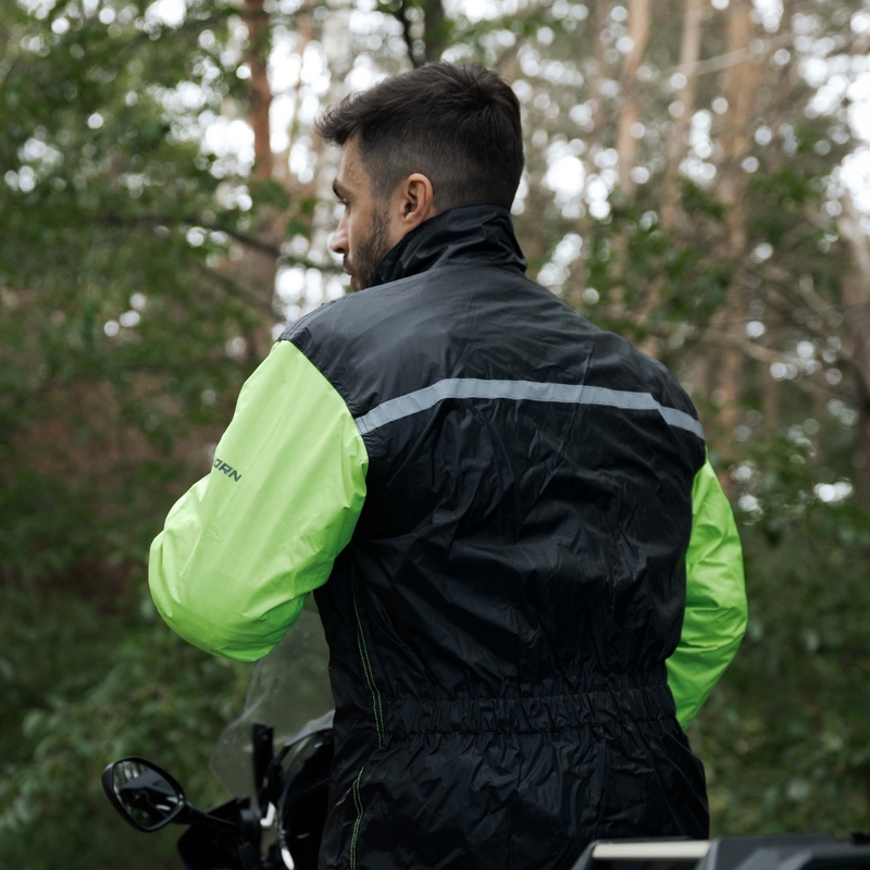 Rebelhorn Rain giacca antipioggia da moto giallo fluo