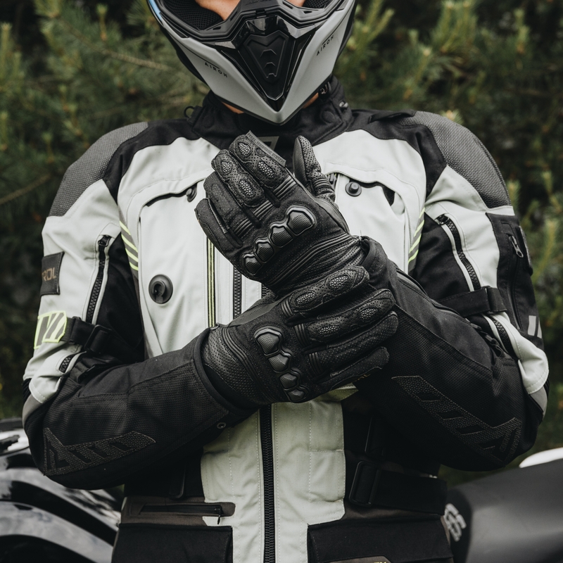 Guanti da moto Rebelhorn Patrol Short Nero Saldi