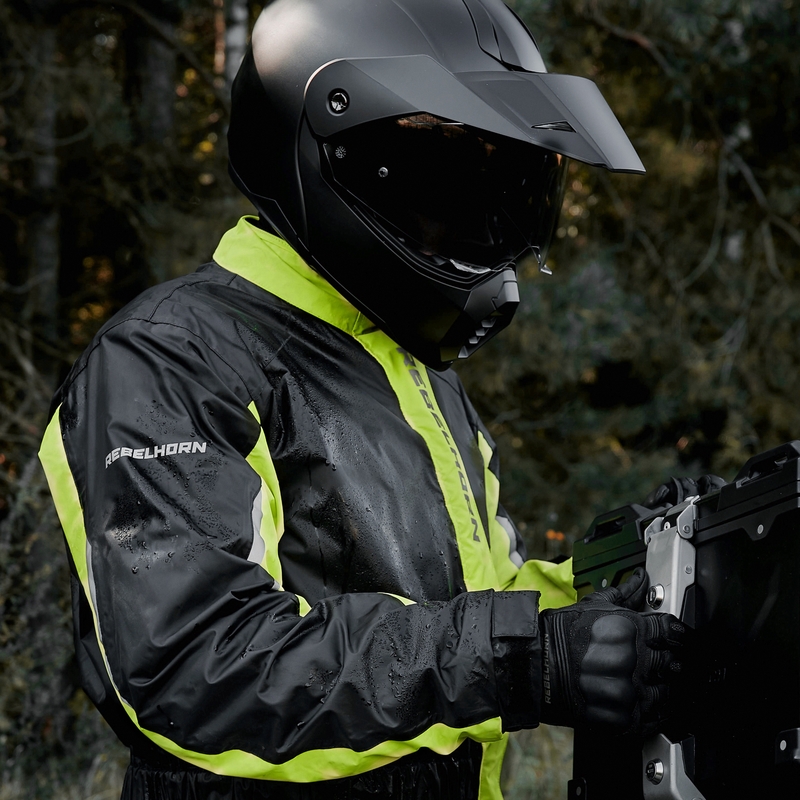 Rebelhorn Travel Tuta antipioggia nera e giallo fluo