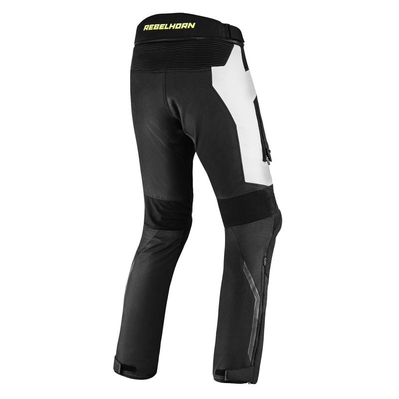 Pantaloni da moto Rebelhorn Borg nero-grigio-giallo fluo Saldi