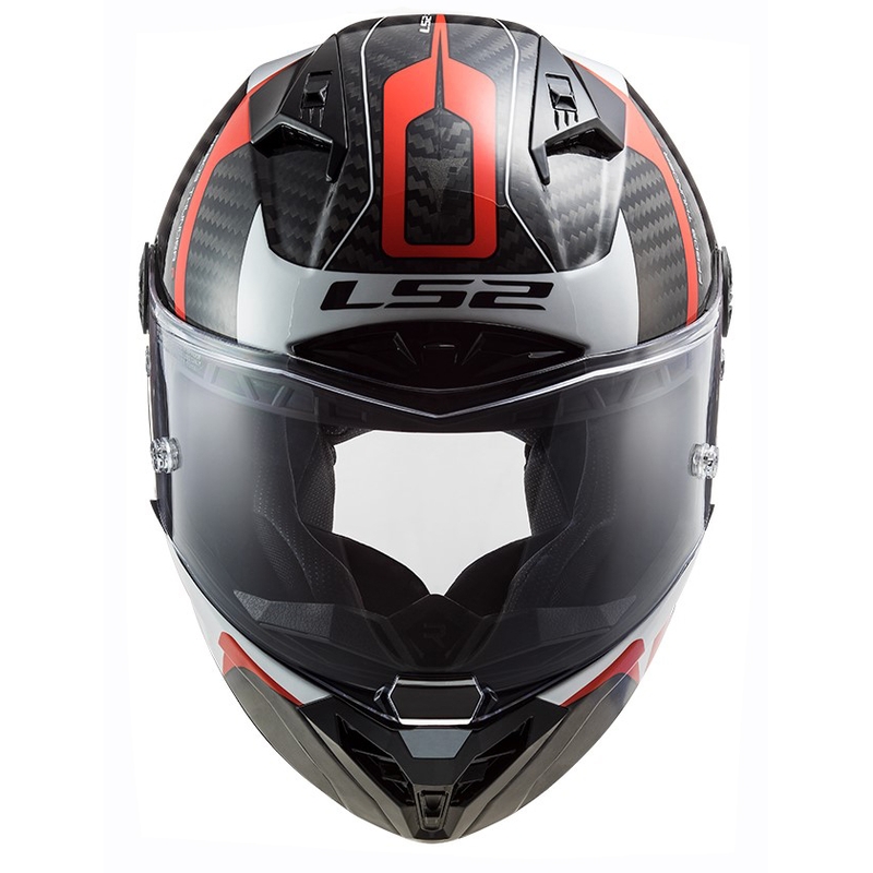 Casco moto integrale LS2 FF805 Thunder C Racing1 nero-bianco-rosso