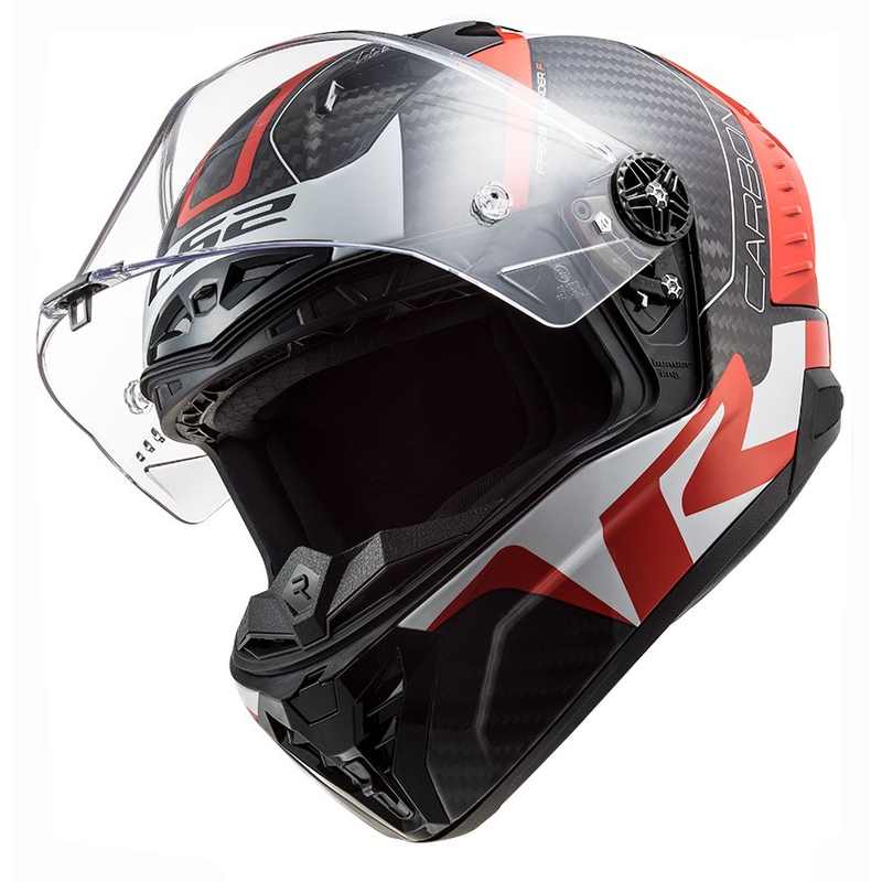 Casco moto integrale LS2 FF805 Thunder C Racing1 nero-bianco-rosso