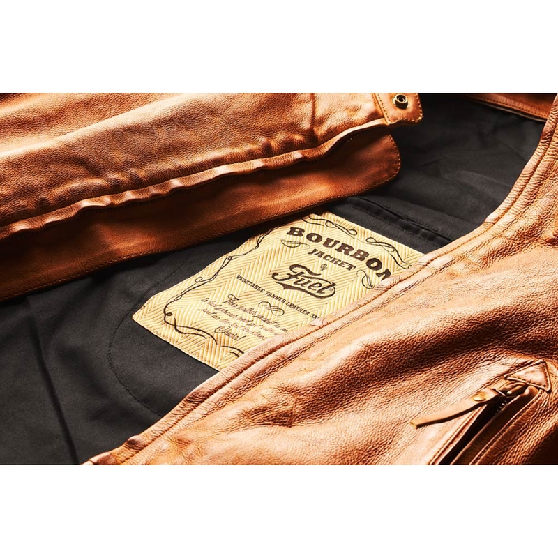 Giacca da moto in pelle Fuel Bourbon Brown Saldi