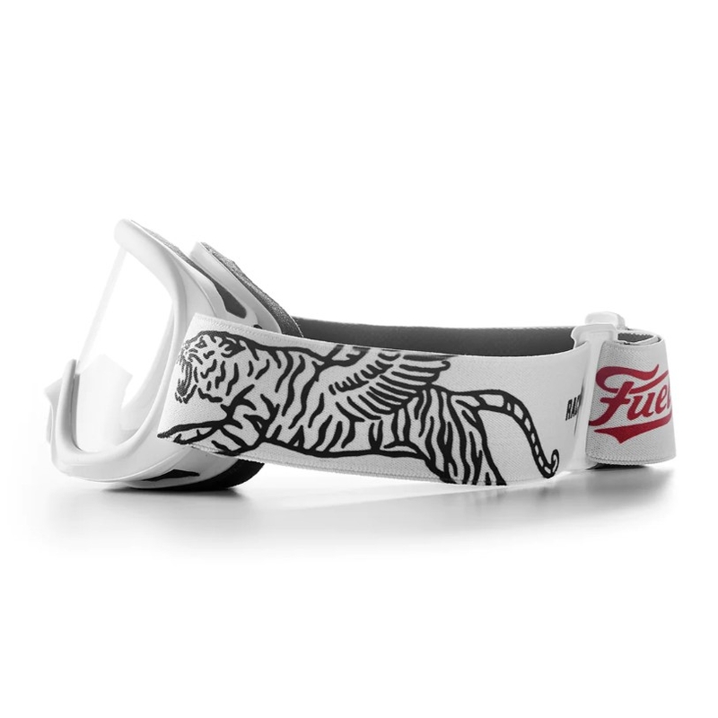 Occhiali da motocross Fuel Racing Division bianco e nero Saldi