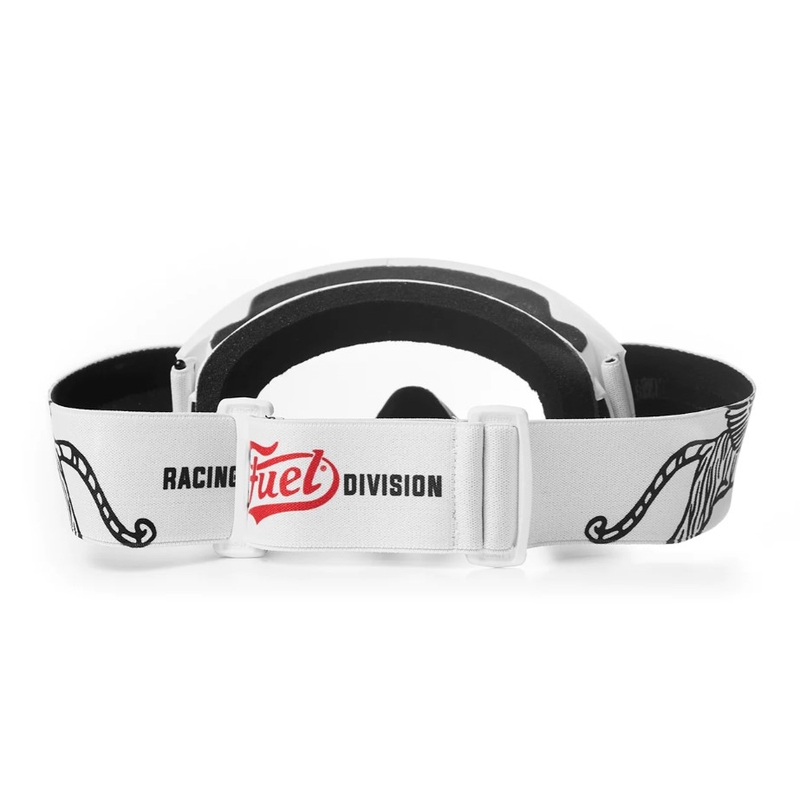 Occhiali da motocross Fuel Racing Division bianco e nero Saldi