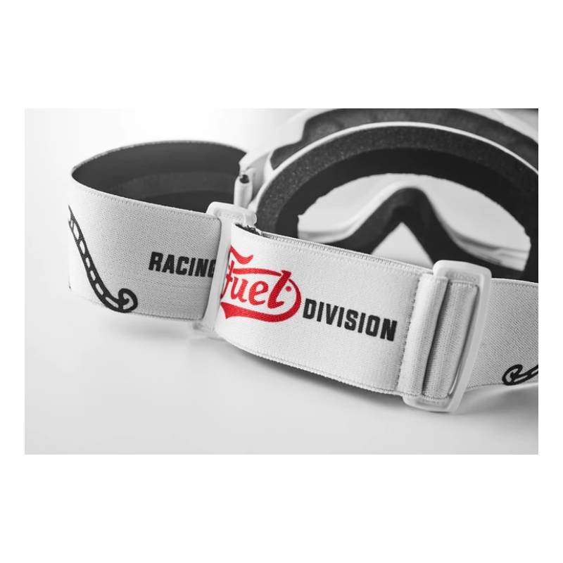 Occhiali da motocross Fuel Racing Division bianco e nero Saldi