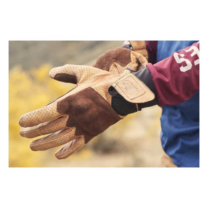Guanti moto Fuel Rodeo marrone-giallo