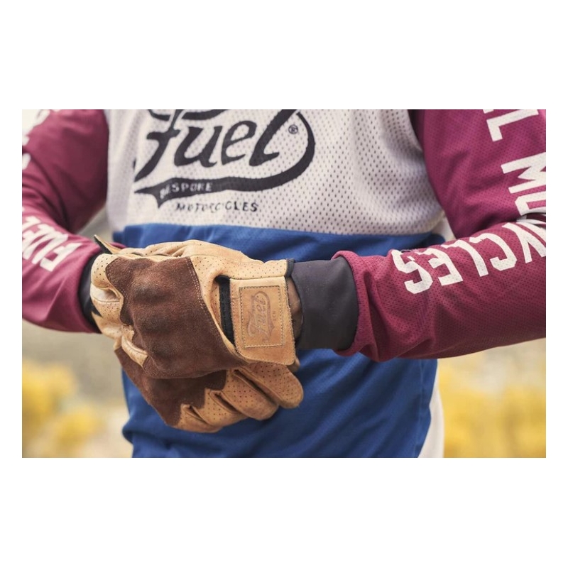 Guanti moto Fuel Rodeo marrone-giallo