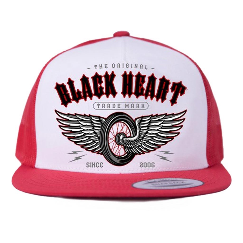Cappello Cuore nero Ali rosse