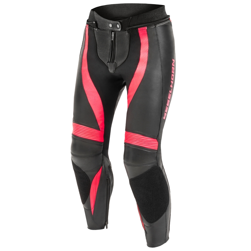 Pantaloni da moto donna Rebelhorn Rebel Nero-Fluo Rosa