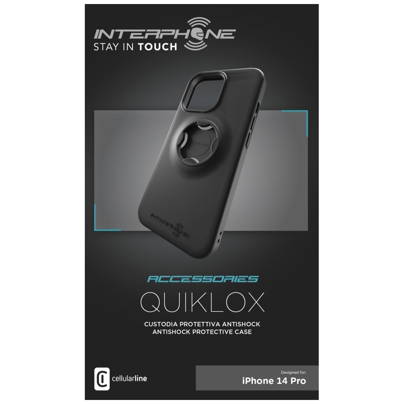 Cover protettiva Interphone QUIKLOX per Apple iPhone 14 Pro nero