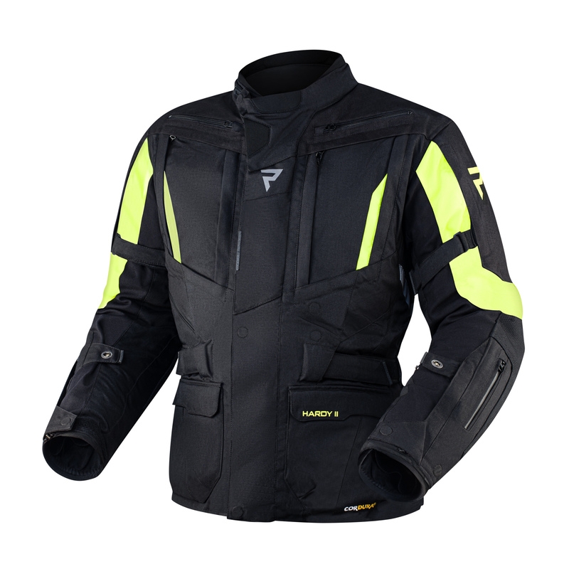 Giacca da moto Rebelhorn Hardy II nero-giallo fluo Saldi