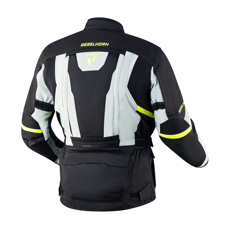 Giacca da moto Rebelhorn Hardy II grigio-nero-giallo fluo Saldi