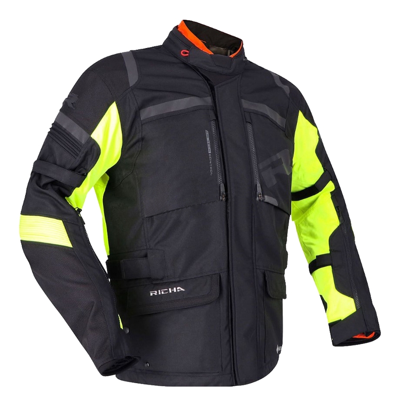 Giacca da moto RICHA Brutus GTX nero-giallo fluo Saldi