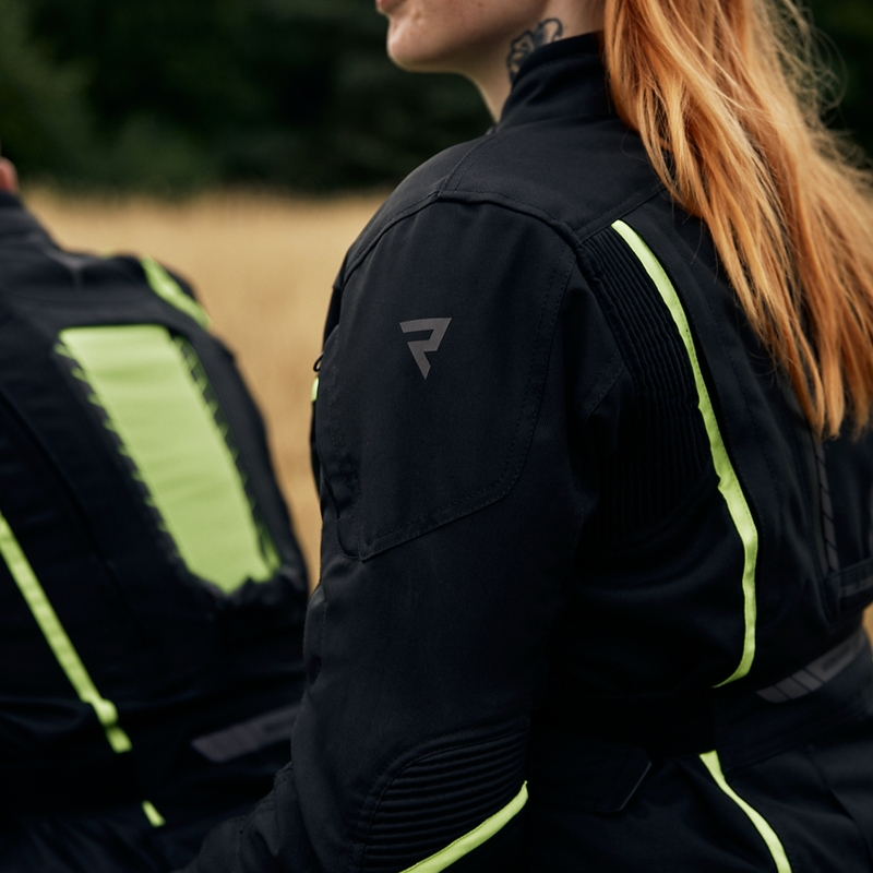 Giacca moto da donna Rebelhorn Hiker III nero-giallo fluo Saldi