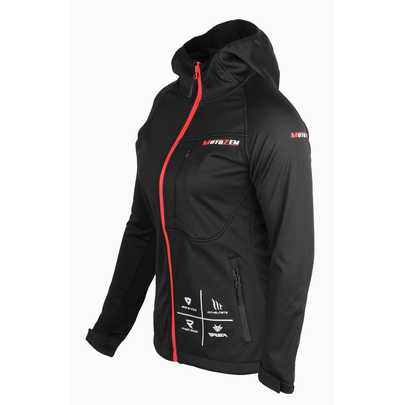 Giacca softshell da donna MotoZem Racing Team nero-rosso