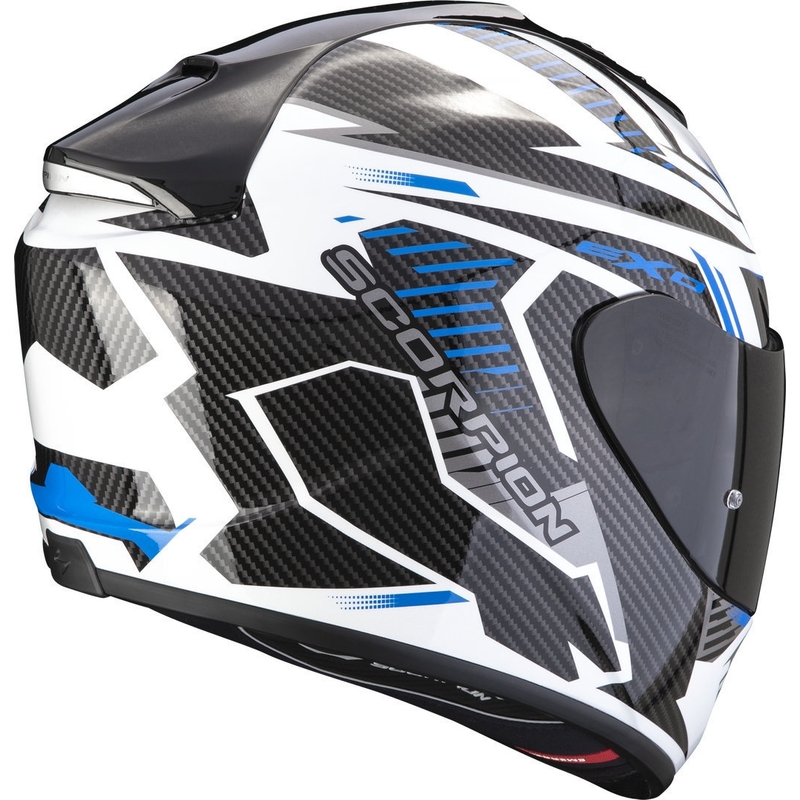 Casco moto integrale Scorpion EXO-1400 EVO Air Shell bianco-blu