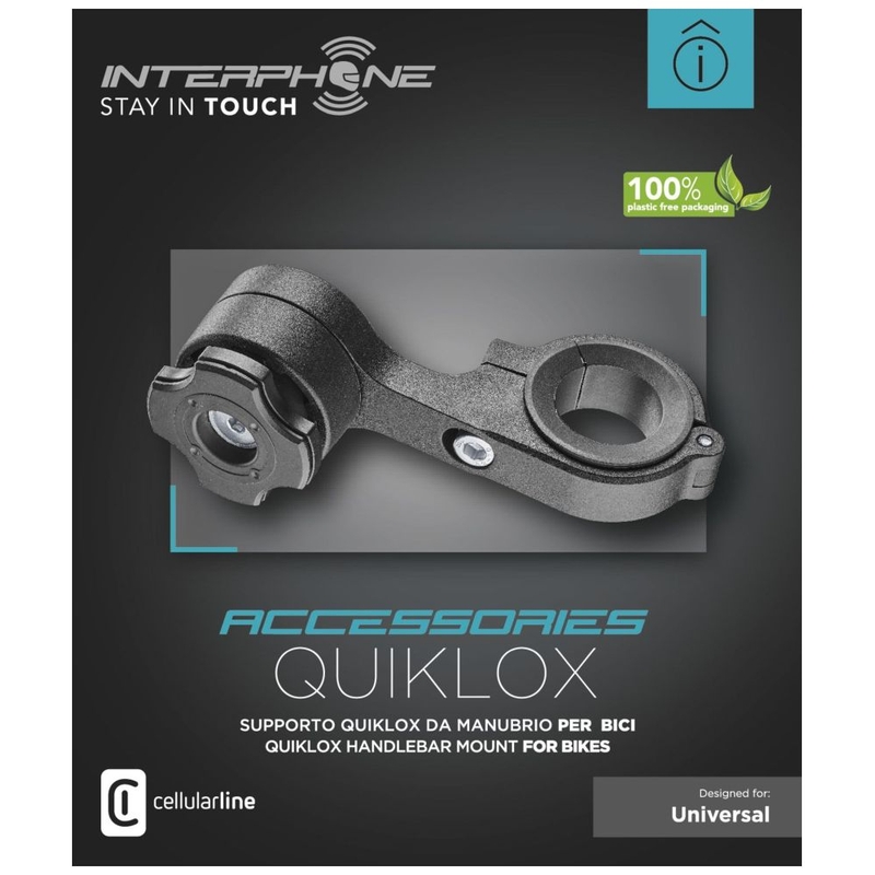 Supporto per Interphone Quiklox con attacco da manubrio nero