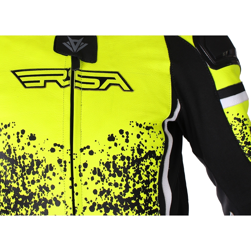 Tuta moto RSA GT2 nero-bianco-giallo fluo Saldi