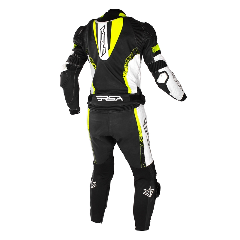 Tuta moto RSA Imola 2 nero-bianco-giallo fluo Saldi