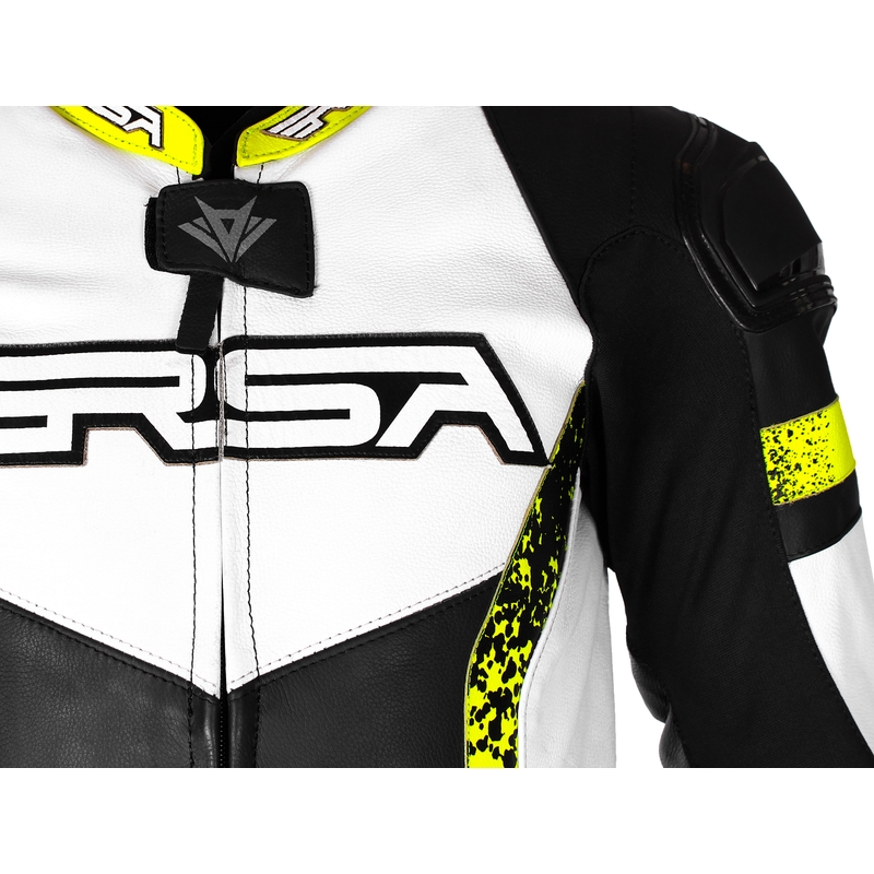 Tuta moto RSA Imola 2 nero-bianco-giallo fluo Saldi