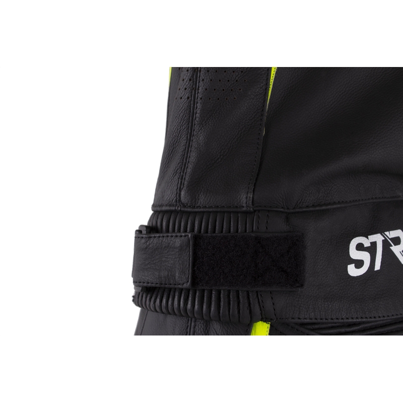 Tuta moto Street Racer Fast Track 2 nero-bianco-giallo fluo Saldi