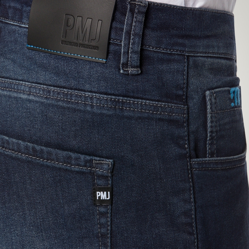 Jeans moto PMJ Jackson blu cropped Saldi
