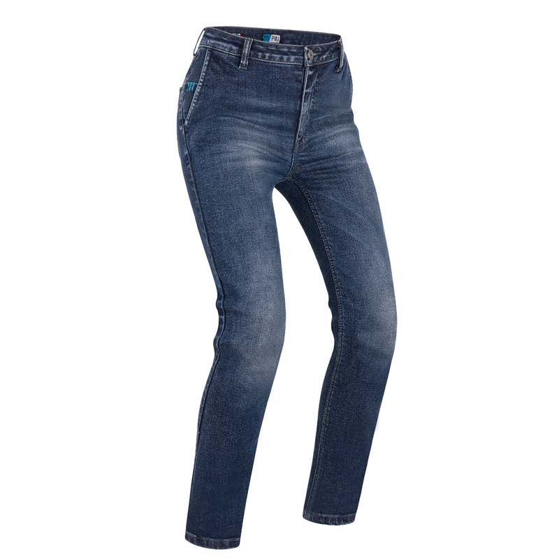 Jeans moto da donna PMJ Victoria blu Saldi