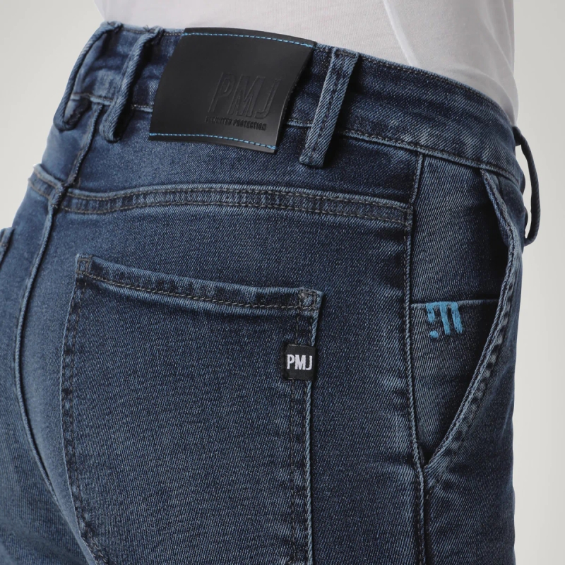 Jeans moto da donna PMJ Victoria blu Saldi