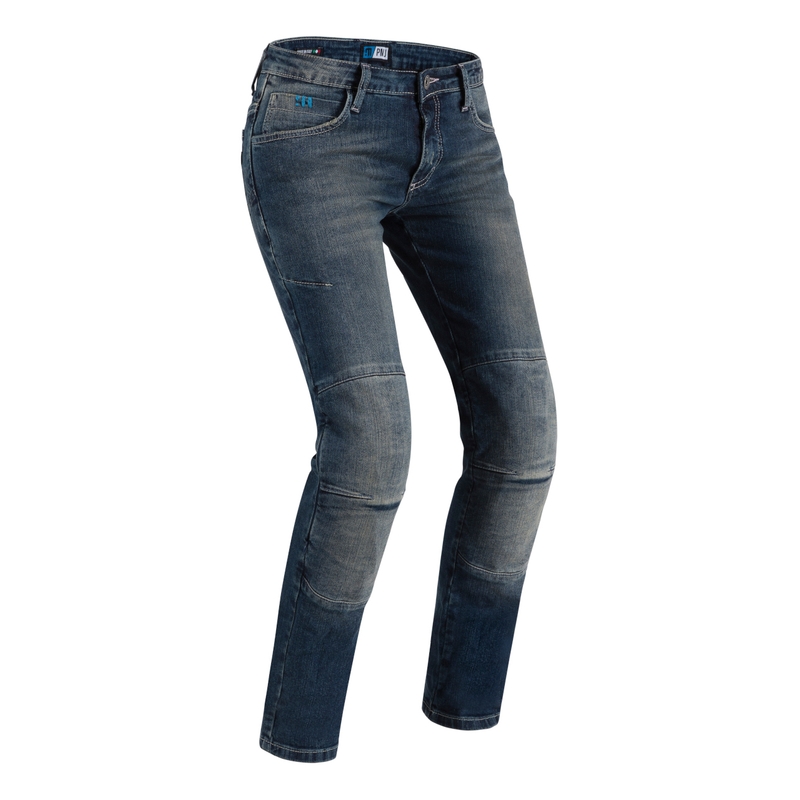 Jeans moto da donna PMJ Jenny blu Saldi