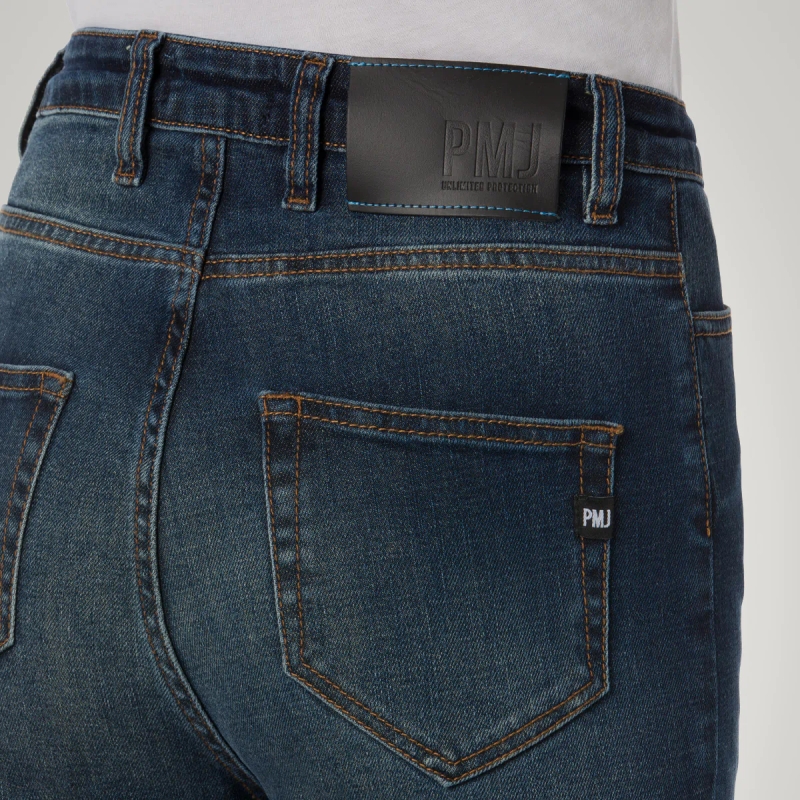 Jeans moto da donna PMJ Sara blu Saldi