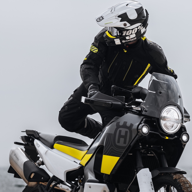 Giacca da moto Rebelhorn Patrol nero-grigio-giallo fluo
