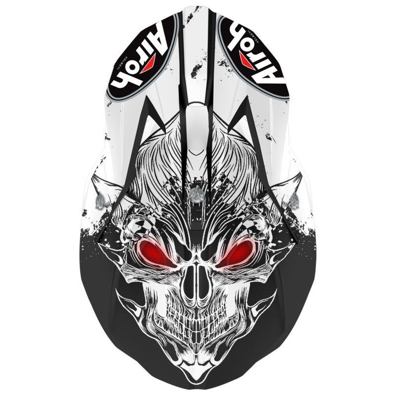 Casco da motocross per bambini Airoh Wraap Youth Beast bianco e nero
