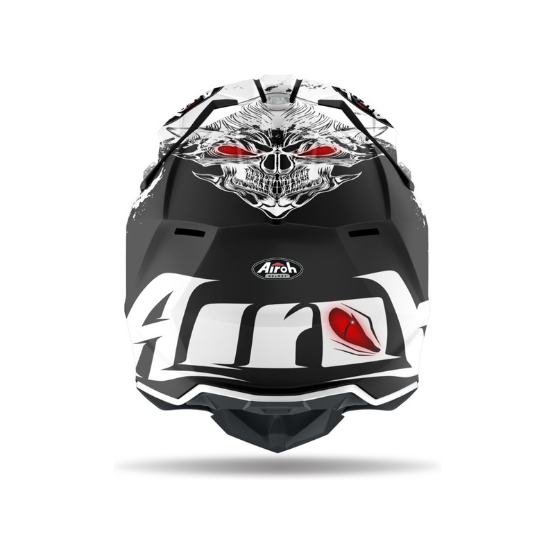 Casco da motocross per bambini Airoh Wraap Youth Beast bianco e nero