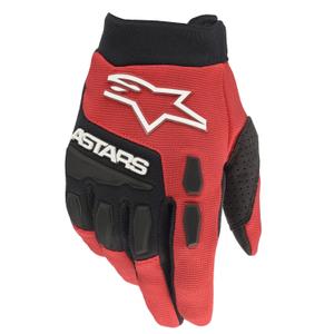 Guanti da motocross Alpinestars per bambini con foro pieno nero e rosso