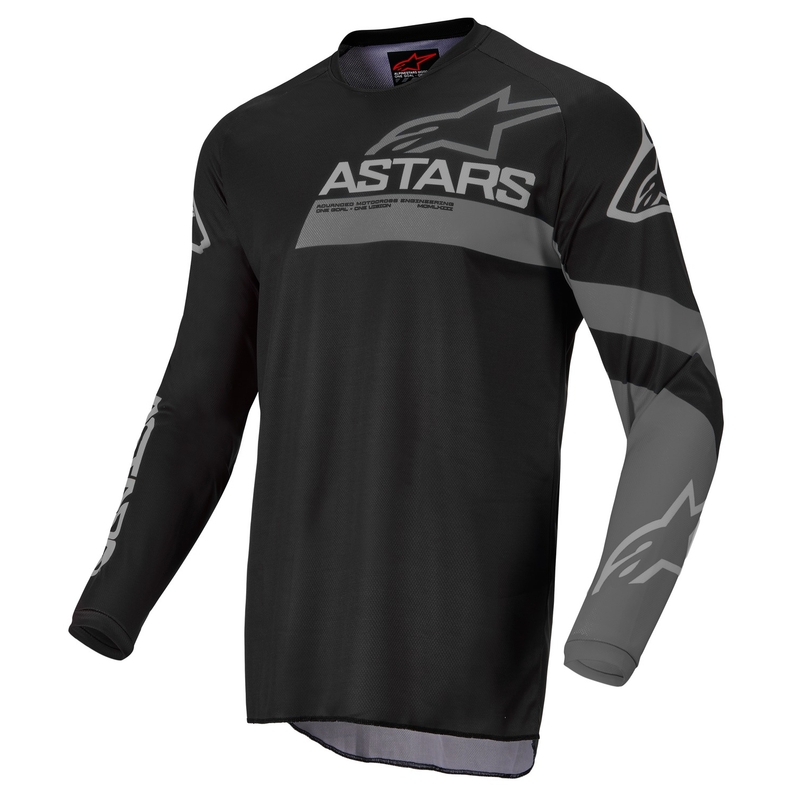 Alpinestars Racer Graphite maglia da motocross per bambini nera e grigia