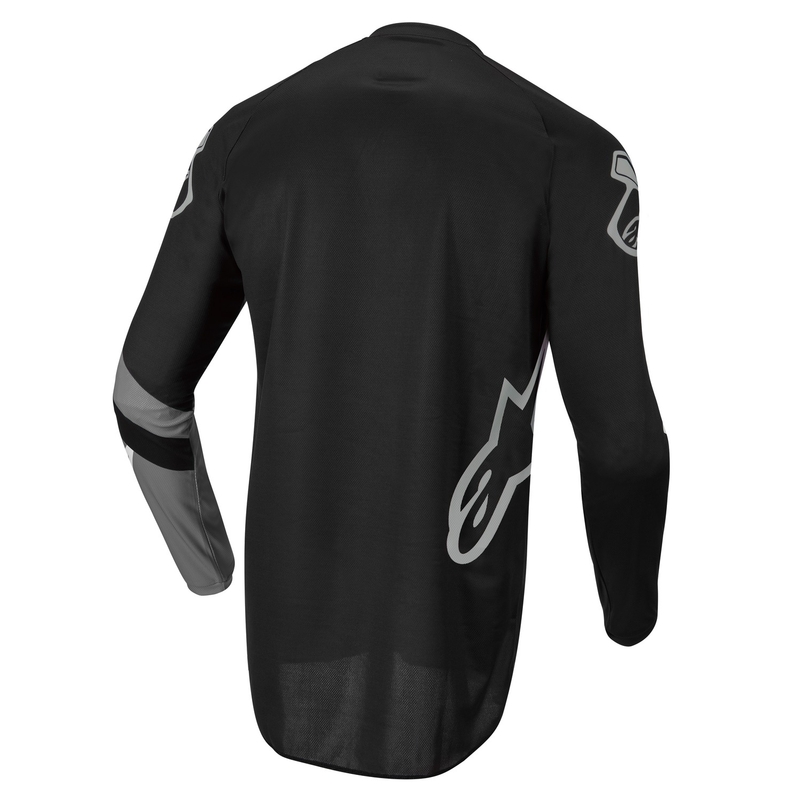 Alpinestars Racer Graphite maglia da motocross per bambini nera e grigia