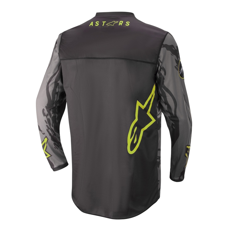 Dětský motokrosový dres Alpinestars Racer Tactical camo černo-šedo-fluo žlutý