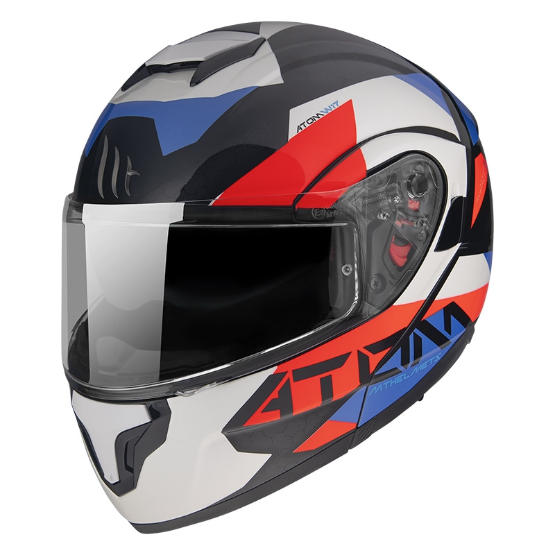 Casco moto MT Atom SV W17 A7 nero-rosso-blu-bianco Saldi