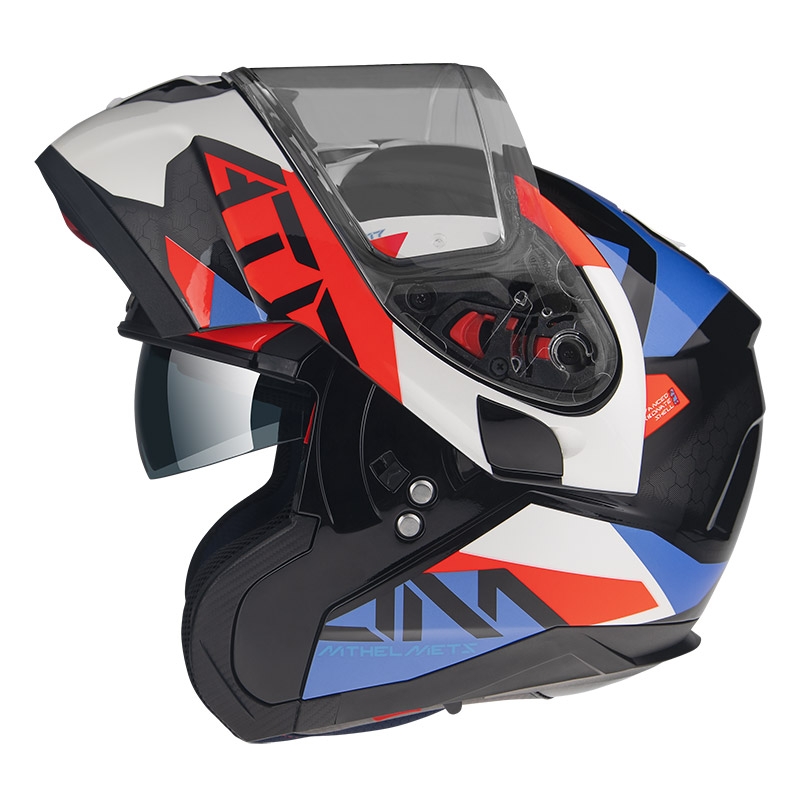 Casco moto MT Atom SV W17 A7 nero-rosso-blu-bianco Saldi